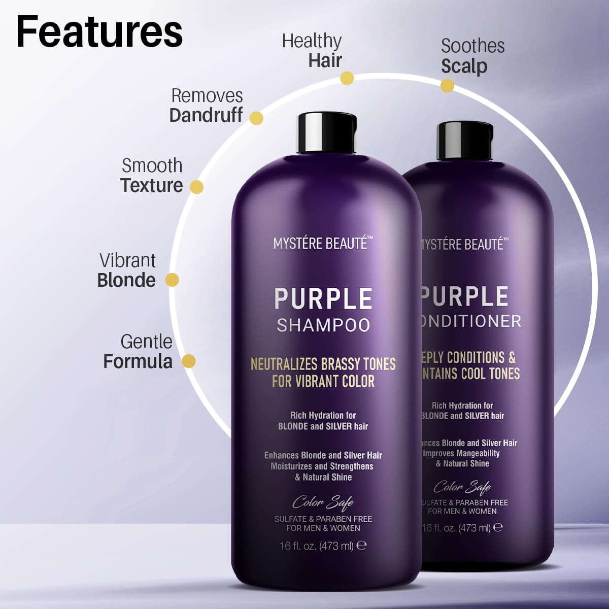 Purple Shampoo and Conditioner Set 16 fl oz each