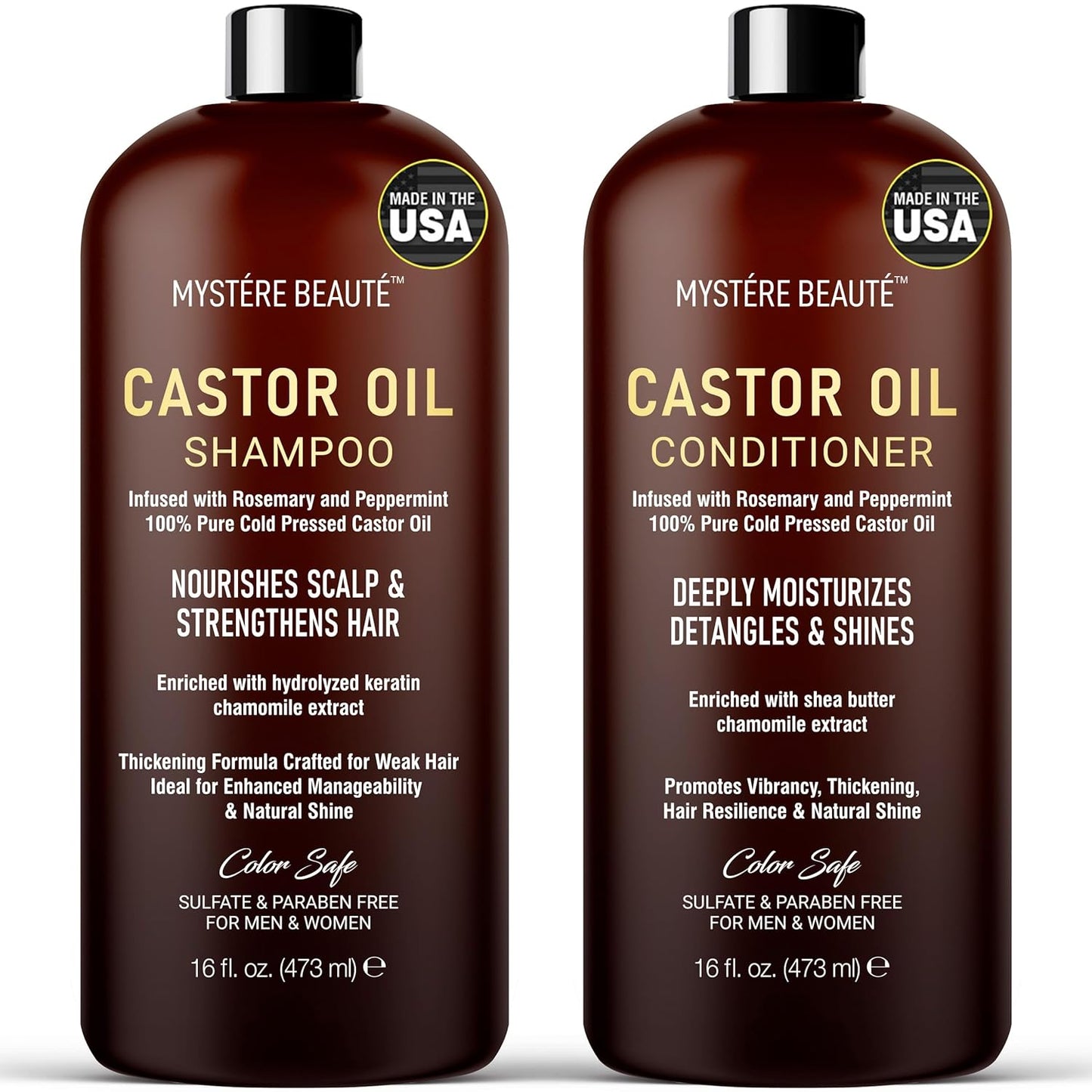 Castor Oil Shampoo and Conditioner Set - 16 oz each