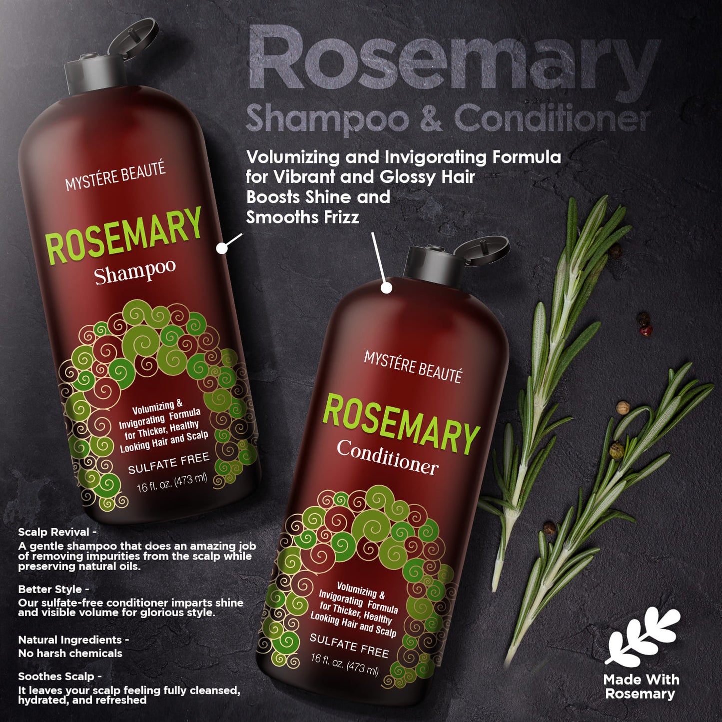 Rosemary Shampoo and Conditioner Set