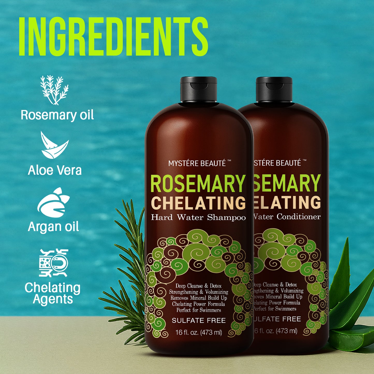 Rosemary Chelating Shampoo and Conditioner Set