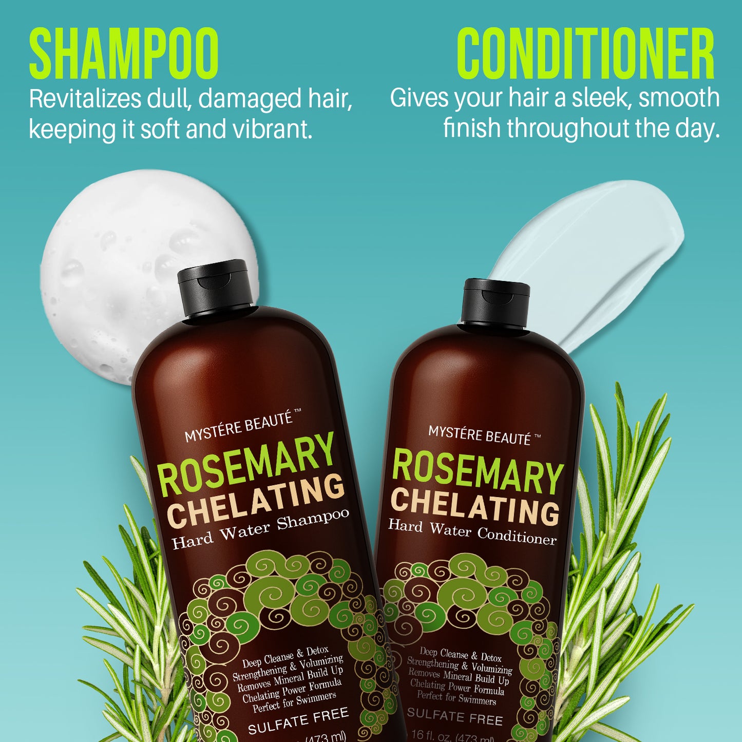 Rosemary Chelating Shampoo and Conditioner Set